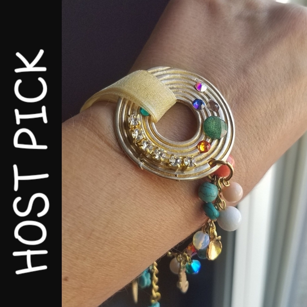 Swarovski Elements Gold Tone Multimedia Bracelet NEW - Picture 17 of 17